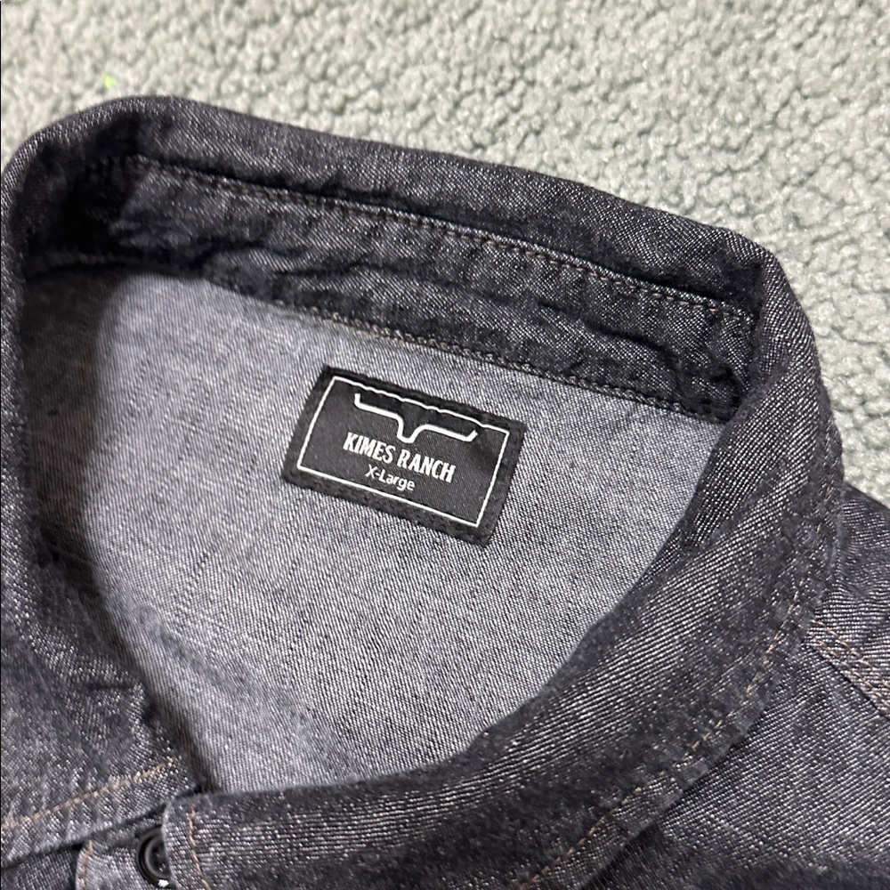 Kimes Ranch Mens Denim Pearl Snap Shirt - Picture 4 of 8